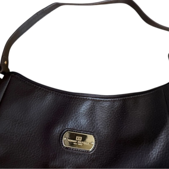 Y2k Tommy Hilfiger Brown Leather Shoulder Bag - Picture 3 of 4